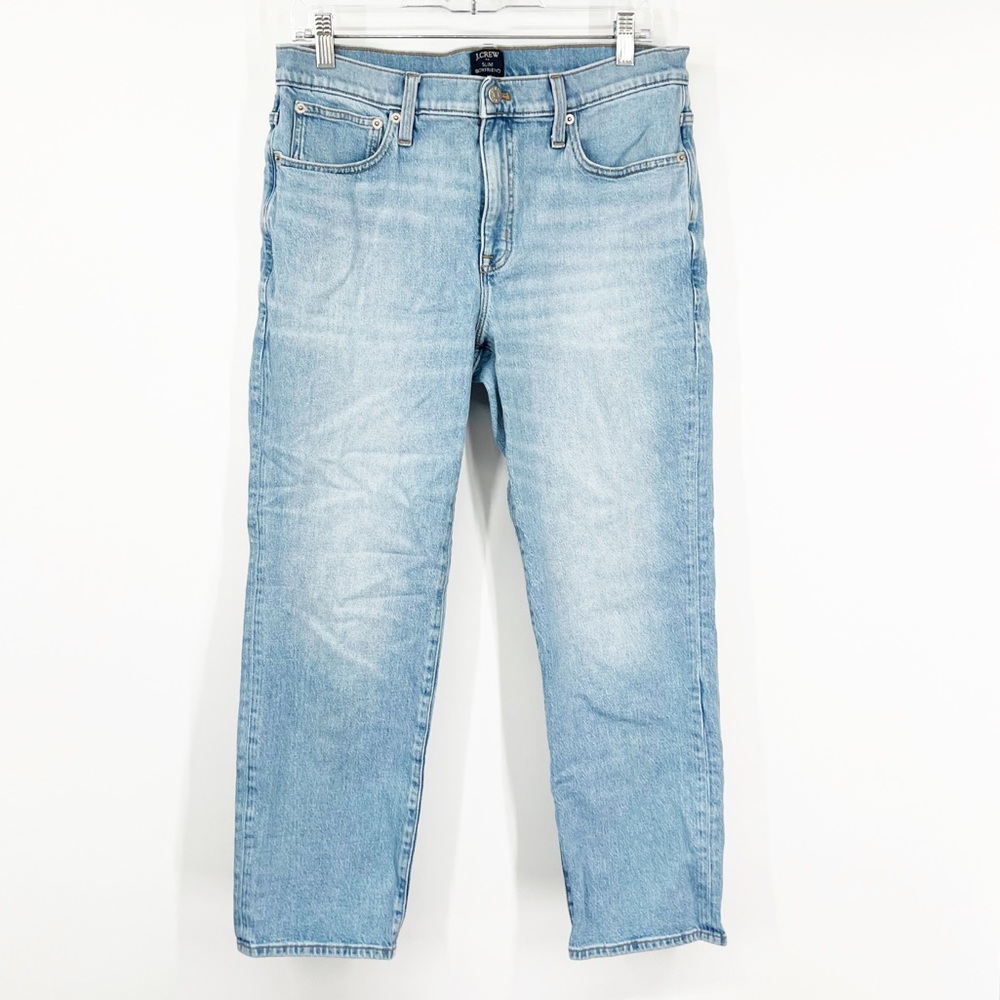 J. Crew Factory Slim Boyfriend Jeans in All-Day Stretch Light Wash
